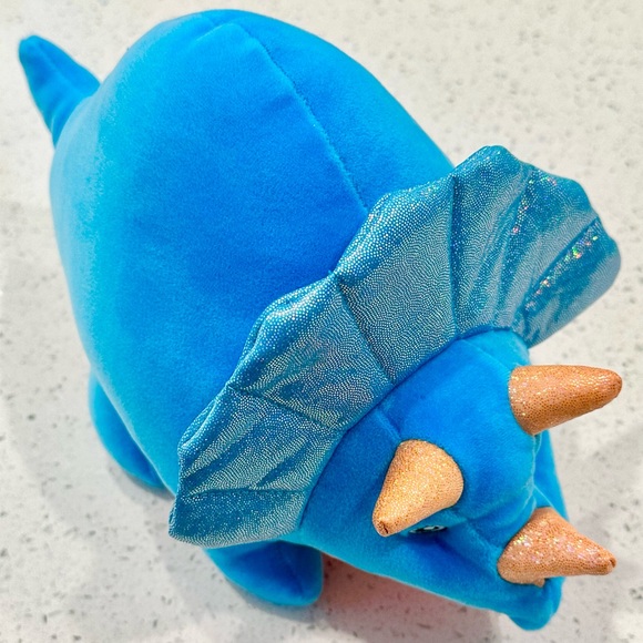Triceratops Puffyfluff Color Blue Plushy Dinosaur 11” New - Picture 5 of 15